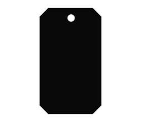 Black tag, rectangular shape, single hole, minimalist design, stark contrast, simple silhouette, flat surface, matte finish, solid color, geometric form, blank label, dark background, monochromatic, s