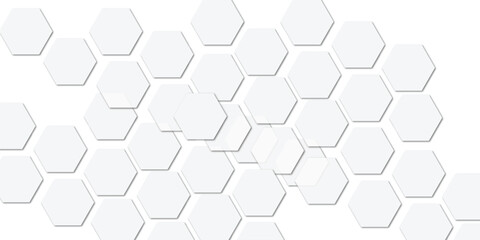 Geometric technology white hexagon background. Abstract vector illustration Science technology and medical concept hexagon on transparent background

