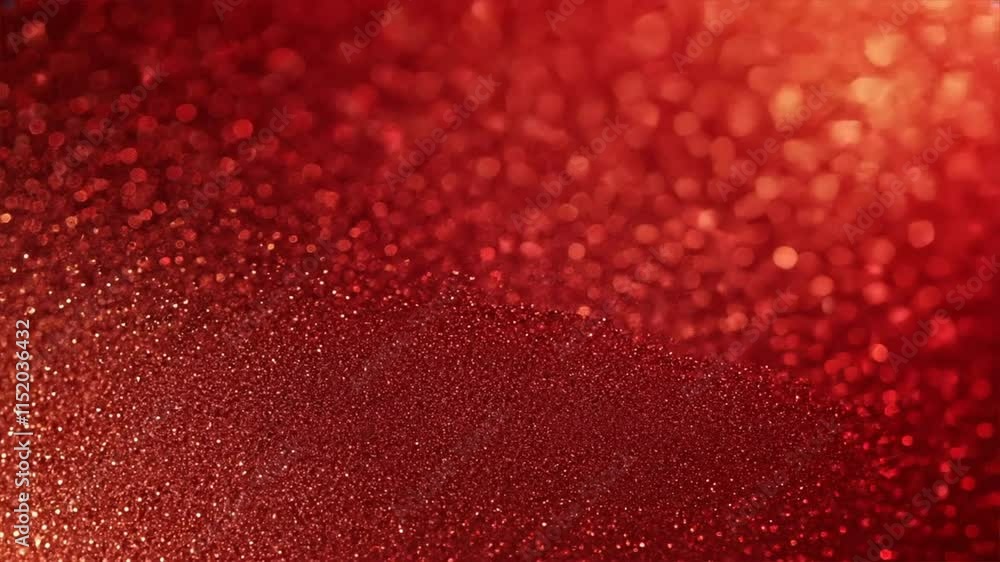 Poster shimmering red glitter background with festive bokeh effect, creating vibrant and artistic atmospher
