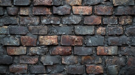 Obraz premium A brick wall with a lot of cracks and dirt