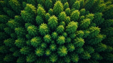 Fototapeta premium Aerial View of Dense and Lush Forest Canopy with Vibrant Green Foliage : Generative AI 
