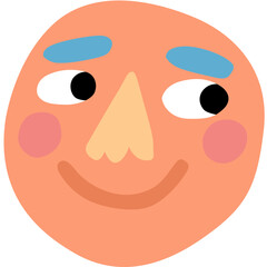 Playful Cartoon Face with Smile