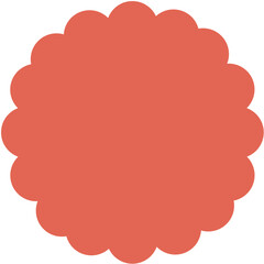 Simple Scalloped Red Shape Illustration