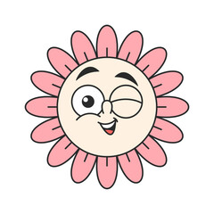 Cool daisy flower winking eye