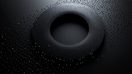 Monochrome donut chart, cleanly segmented with faint shadows for depth, on a black background.