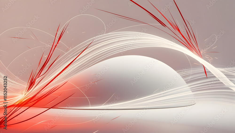 Poster abstract light lines of motion and speed with sparks of red color. light everyday luminous effect. s