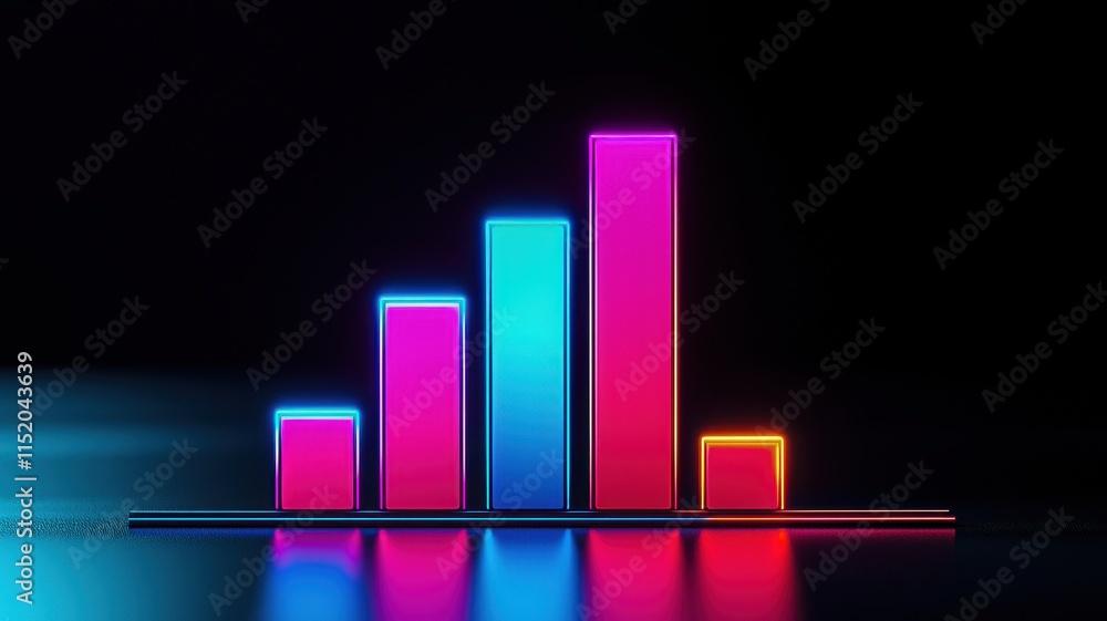 Aufkleber colorful bar graph representing data growth and analysis in a modern digital design.