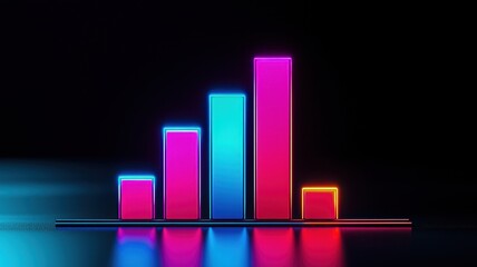Colorful bar graph representing data growth and analysis in a modern digital design.