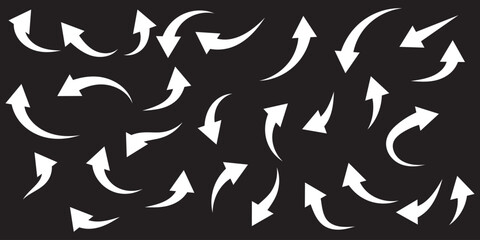 Black arrow icon on transparent background. Flat style arrow icon for your website, design, logo, app, UI., curved arrow sign.