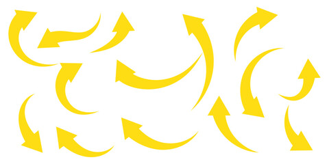 Black arrow icon on transparent background. Flat style arrow icon for your website, design, logo, app, UI., curved arrow sign.