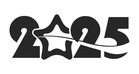 Happy new year 2025 star Logo Design. Premium star shape 2025 new year vector logo design. star, loves, 2025 editable design