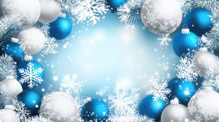 [Christmas Blue Baubles Suspension Effect] Midnight Blue Christmas Baubles Suspended in Dark Space with Shallow Depth of Field and Blur Effect