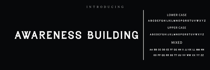 Craft vintage typeface design. Graphic display alphabet. Fantasy type letters. Latin characters, numbers. Vector illustration. Old badge, label, logo template.