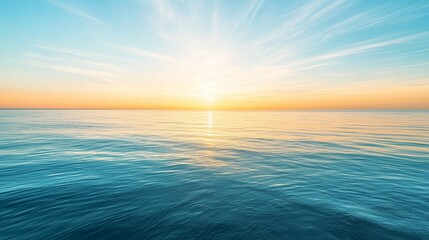 Obraz premium Serene Sunset Over Calm Ocean Waves with Colorful Sky