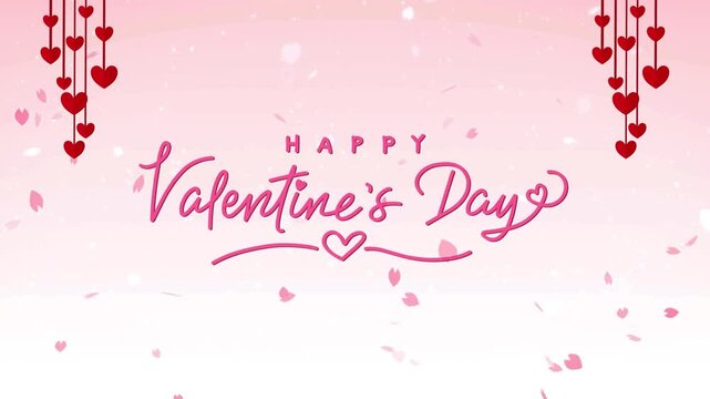 Valentines day soft pink background, Animation 4K