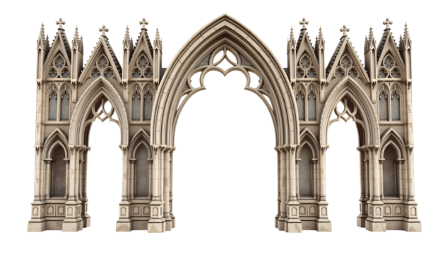 Gothic Archway Architectural Design: Intricate Stonework and Medieval Aesthetics