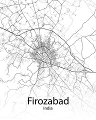 Firozabad India minimalist map