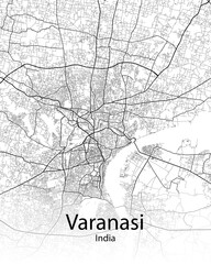 Varanasi India minimalist map