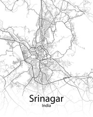 Srinagar India minimalist map