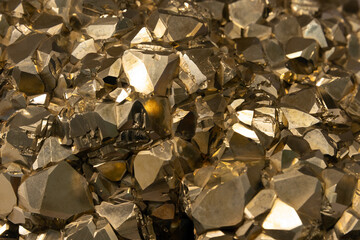 Natural background photo texture of shiny cubic crystals