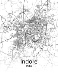 Indore India minimalist map