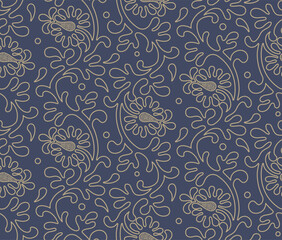 Vector flower seamless pattern element. Elegant texture for backgrounds. Classical luxury old fashioned floral ornament, seamless texture for wallpapers, textile, wrapping.