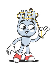 Cute fork utensils doodle character