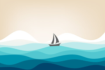Abstract background of sailing boat on the sea