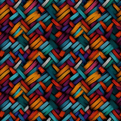 Vibrant seamless textile pattern with colorful woven design suitable for various applications