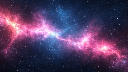 Naklejka premium Vivid galaxy with stars and colorful glowing clouds