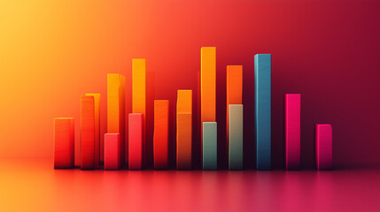 Fototapeta premium A column chart with bars transitioning from light to dark shades for visual hierarchy.
