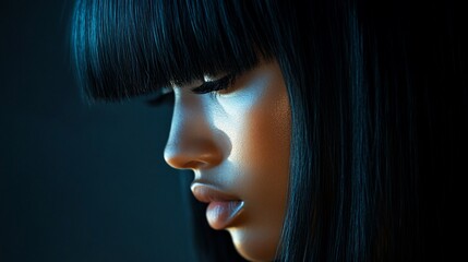 Fototapeta premium portrait of a woman with hair