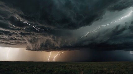 lightning over the river