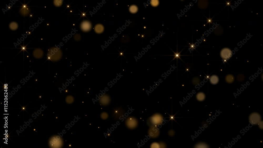 Wall mural gold glitter dust bokeh background loop