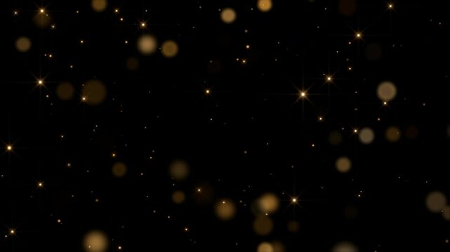 gold glitter dust bokeh background loop