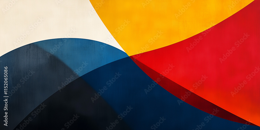 Poster abstract overlapping shapes creating pan african flag colors