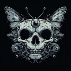Skull and Butterfly illustration