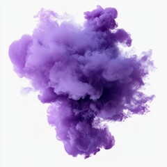 Fototapeta premium A purple color smoke explosion isolated on a transparent or white background in PNG format.