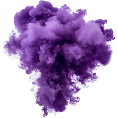 Fototapeta premium A purple color smoke explosion isolated on a transparent or white background in PNG format.