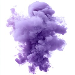 Fototapeta premium A purple color smoke explosion isolated on a transparent or white background in PNG format.