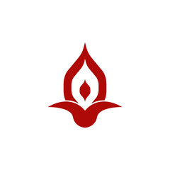 Minimalist Red Floral Icon Design