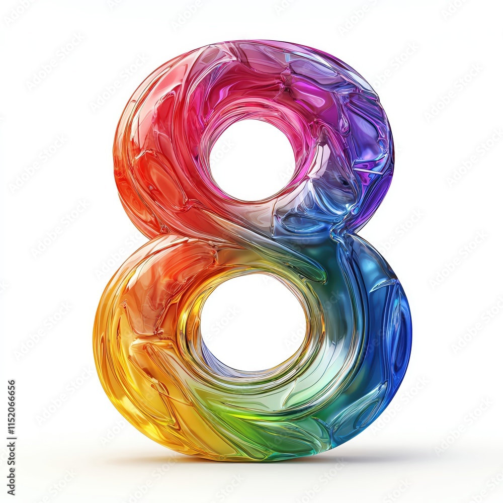 Poster a colorful abstract number eight design perfect for digital art and creative projects.