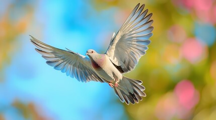 Fototapeta premium Colorful Bird in Flight with Blurred Background