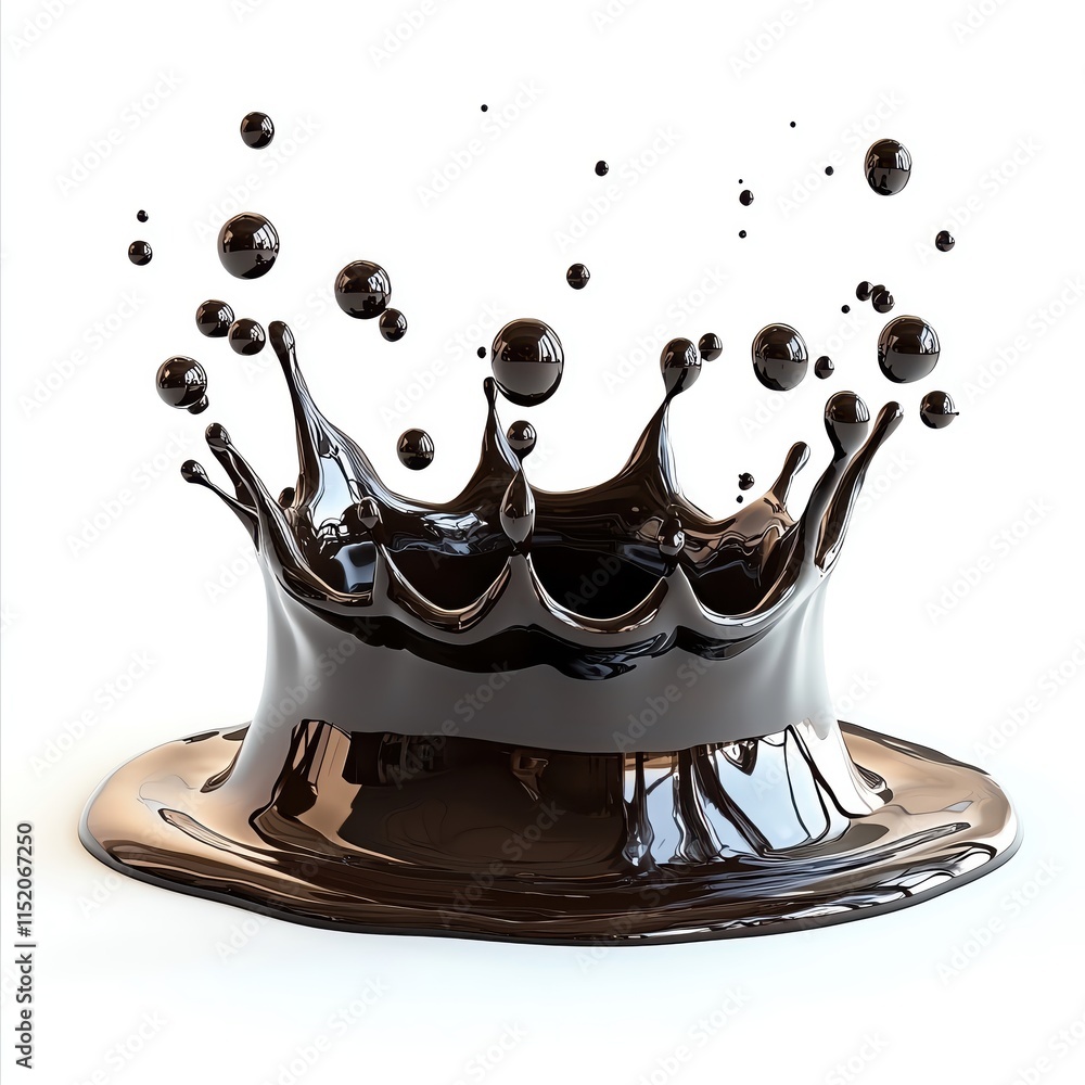 Poster A dynamic splash of dark liquid, creating an artistic and captivating visual effect.
