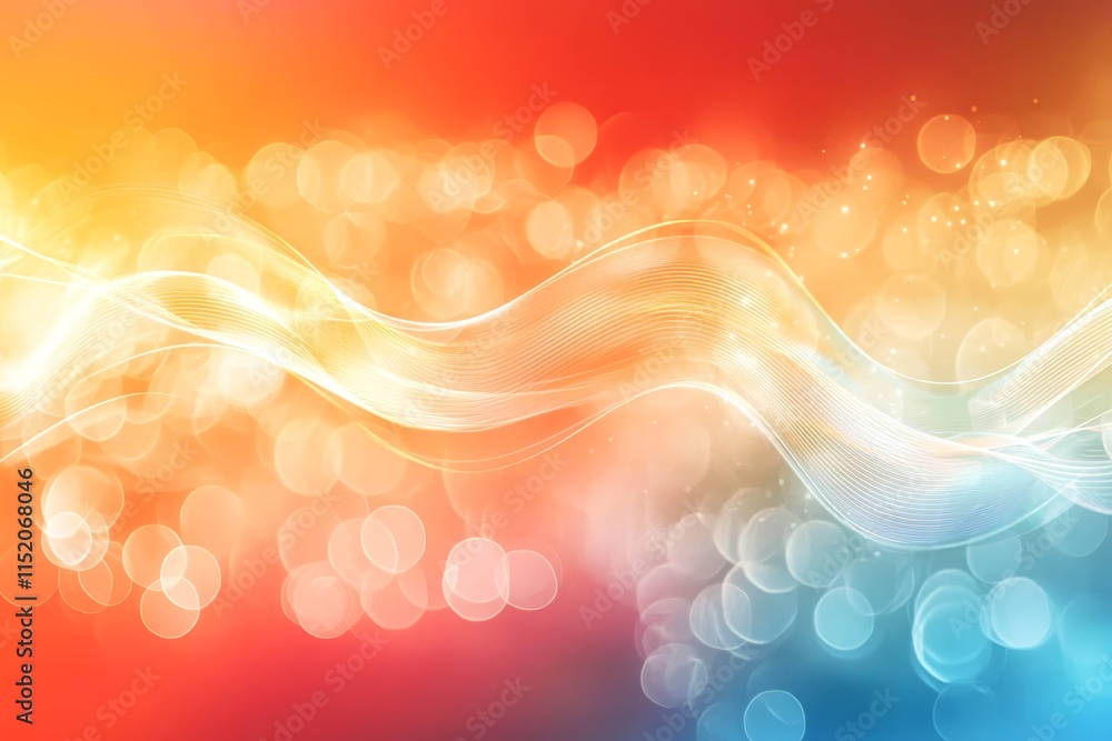 Poster abstract wave pattern with bright empty background.