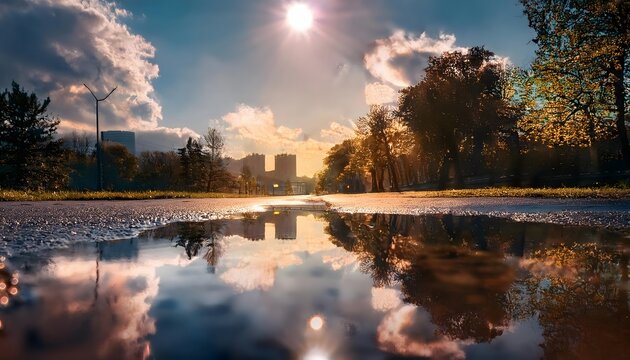 Reflejos perfectos en charcos o lagos