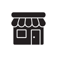 Minimalist Black Shop Icon Vector Illustration