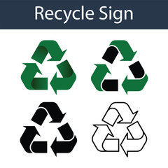 Eco-Friendly Recycling Icons Set. Recycle Logos and Symbols Vector Illustration