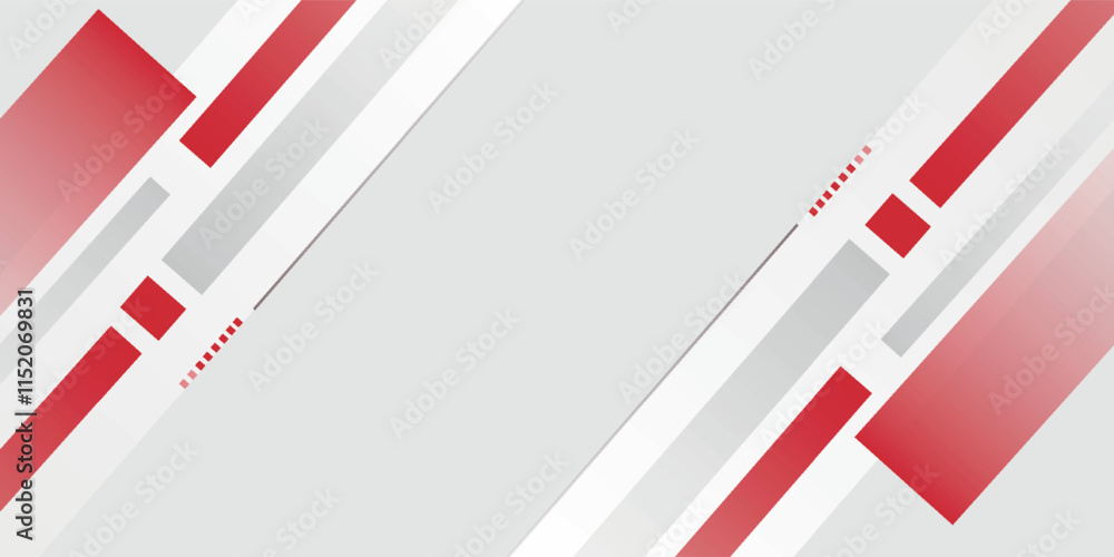 Poster abstract red and white with stripe line on gradient white background