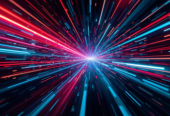 Vivid Burst of Radiant Multicolored Light Rays and Shimmering Particles